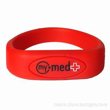 Bracelet USB Key with 1 to 256GB Capacity, USB2.0 USB Interface and Plug-and-play Function